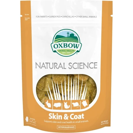 Oxbow Natural Science Skin &amp; Coat – Ergänzungsfuttermittel für kleine Pflanzenfresser zur Pflege von Haut und Fell, 120 g