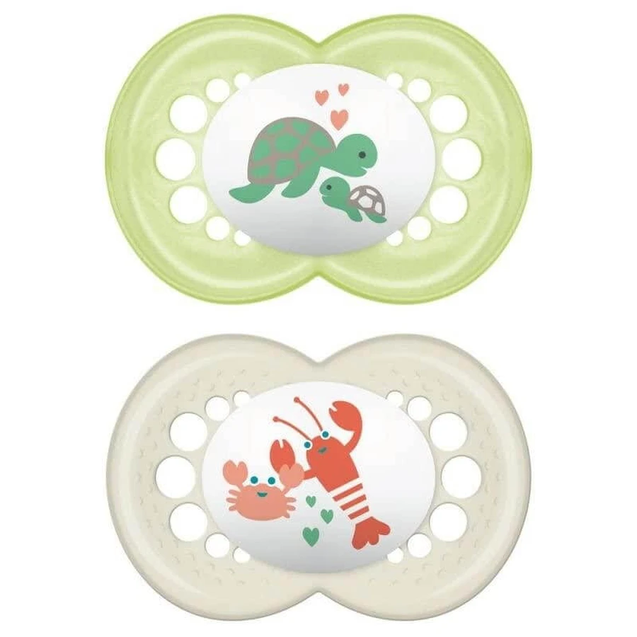 Sucettes Mam Original - 2 sucettes en caoutchouc de couleur naturelle pour les enfants à partir de 6 mois