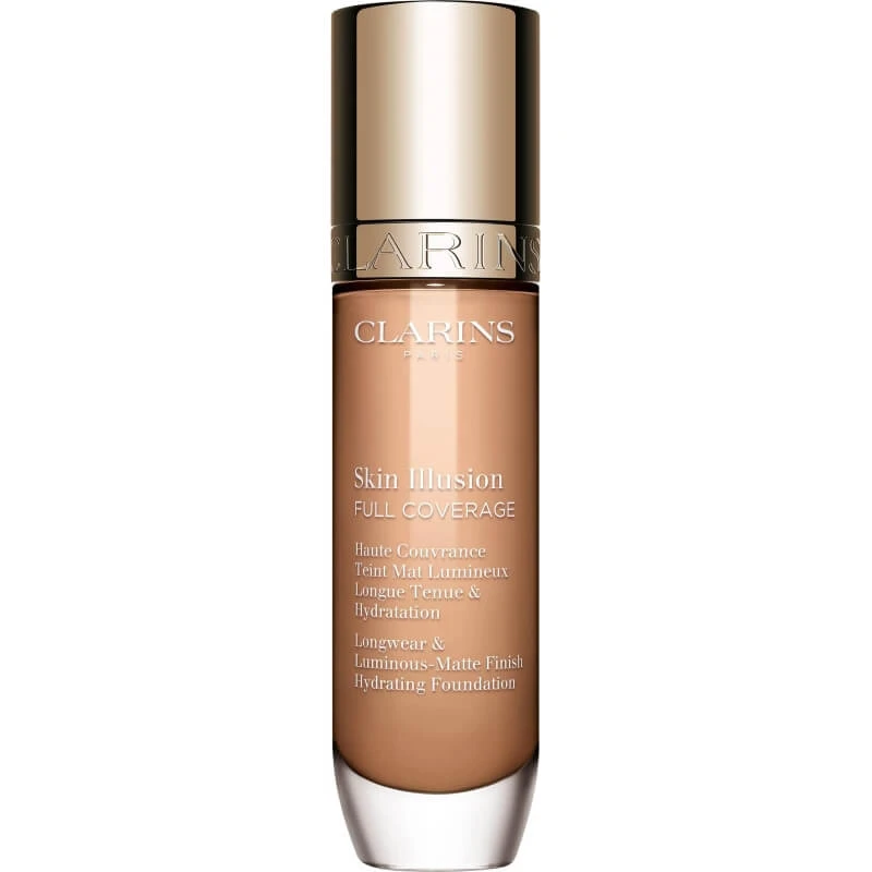 Clarins Skin Illusion Full Coverage – Strahlende, matte Foundation – Nr. 107c