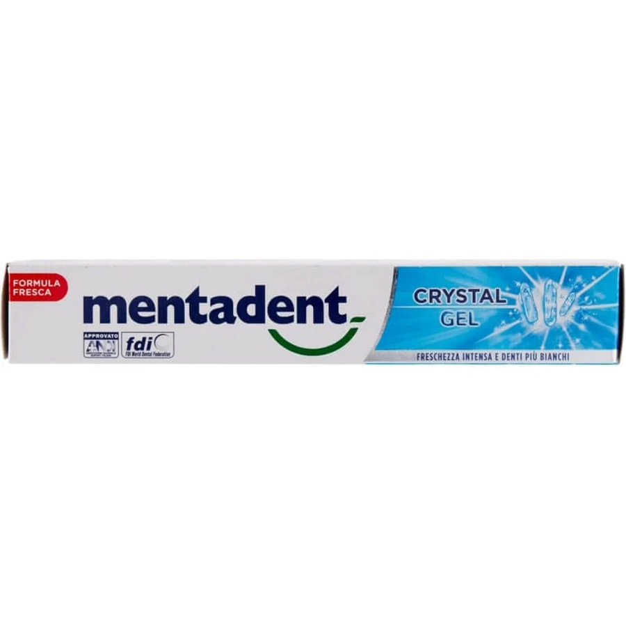 Mentadent Crystal gel – pastă de dinți albitoare și răcoritoare, 75 ml