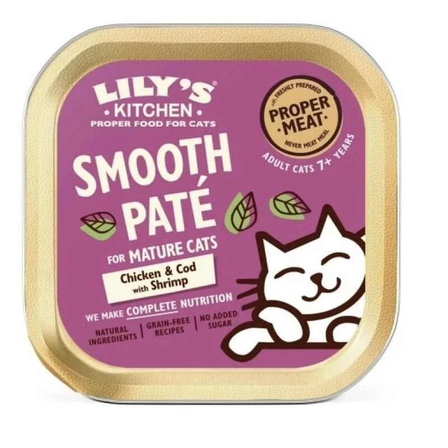 Lily's Kitchen Lily's Kitchen Paté cremoso de pollo, bacalao y gambas - Alimento completo para gatos adultos, 85 g