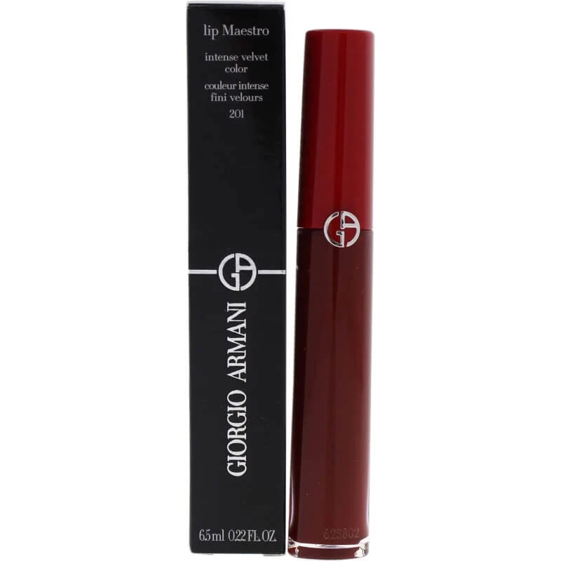 Giorgio Armani Lip Maestro – Samtig-matter Flüssig-Lippenstift Nr. 201 Dark Velvet