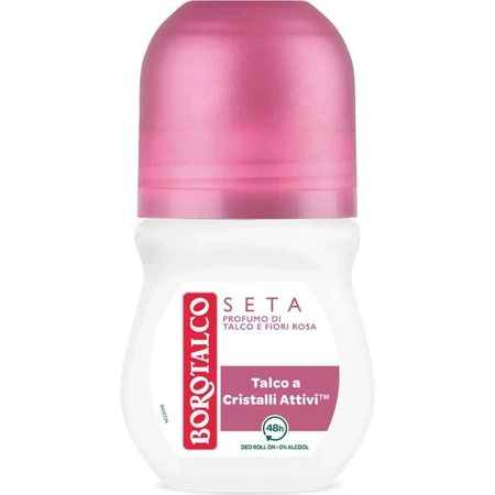 Borotalco seta profumo di talco e fiori rosa - deodorante 48h roll-on 50 ml