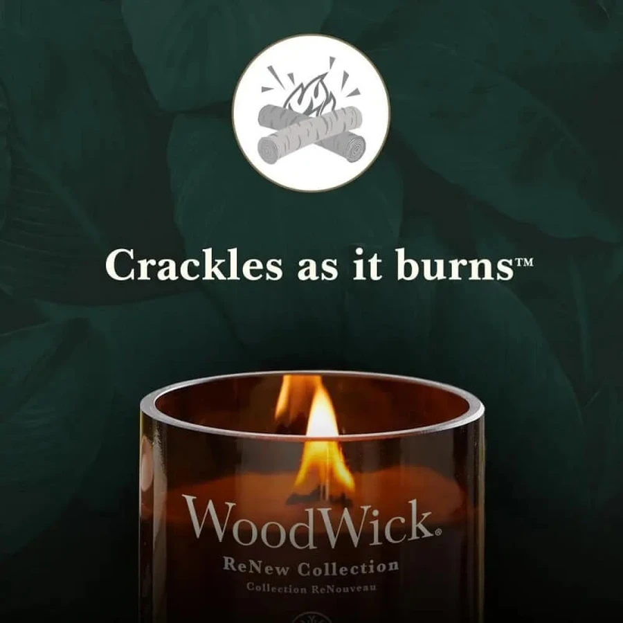 Woodwick Tomato leaf &amp; basil – lumânare parfumată mare, 368 g