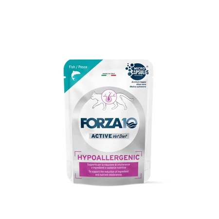 Forza10 Forza 10 pentru pisici, hipoalergenic, cu aromă de pește – hrană completă pentru pisici adulte cu intoleranțe alimentare, 80 gr