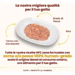 Almo Nature HFC Light Meal cu ton și creveți naturali – hrană umedă complementară pentru pisici adulte, 4 x 50 g