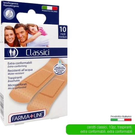 Plasturi clasici – 10 plasturi medii, respirabili, de 7 x 2 cm