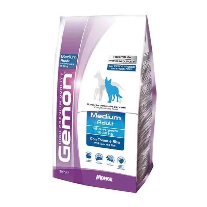 Gemon Medium Adult All Breeds Thunfisch & Reis – Futter für mittelgroße erwachsene Hunde, 3 kg