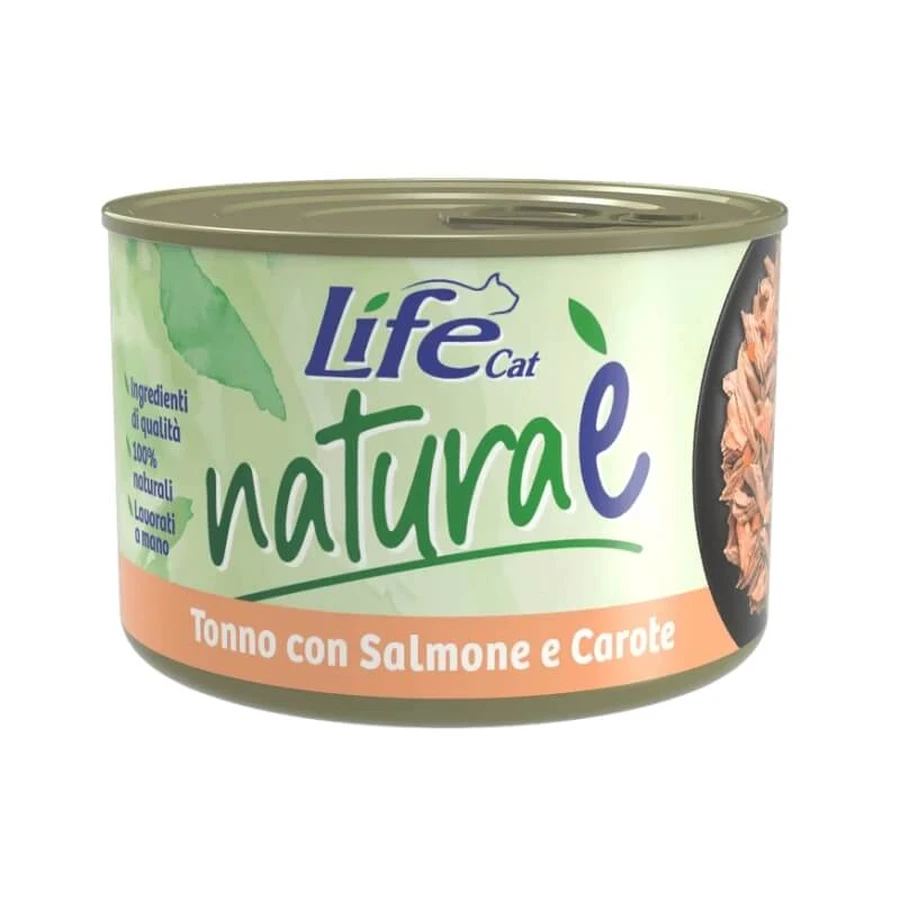 Life Petcare Life Cat Natura & Tonijn met zalm en wortelen - Natvoer voor katten, 150 g