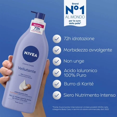 Nivea Velvety - Crème pour le corps pour peaux sèches, 500 ml