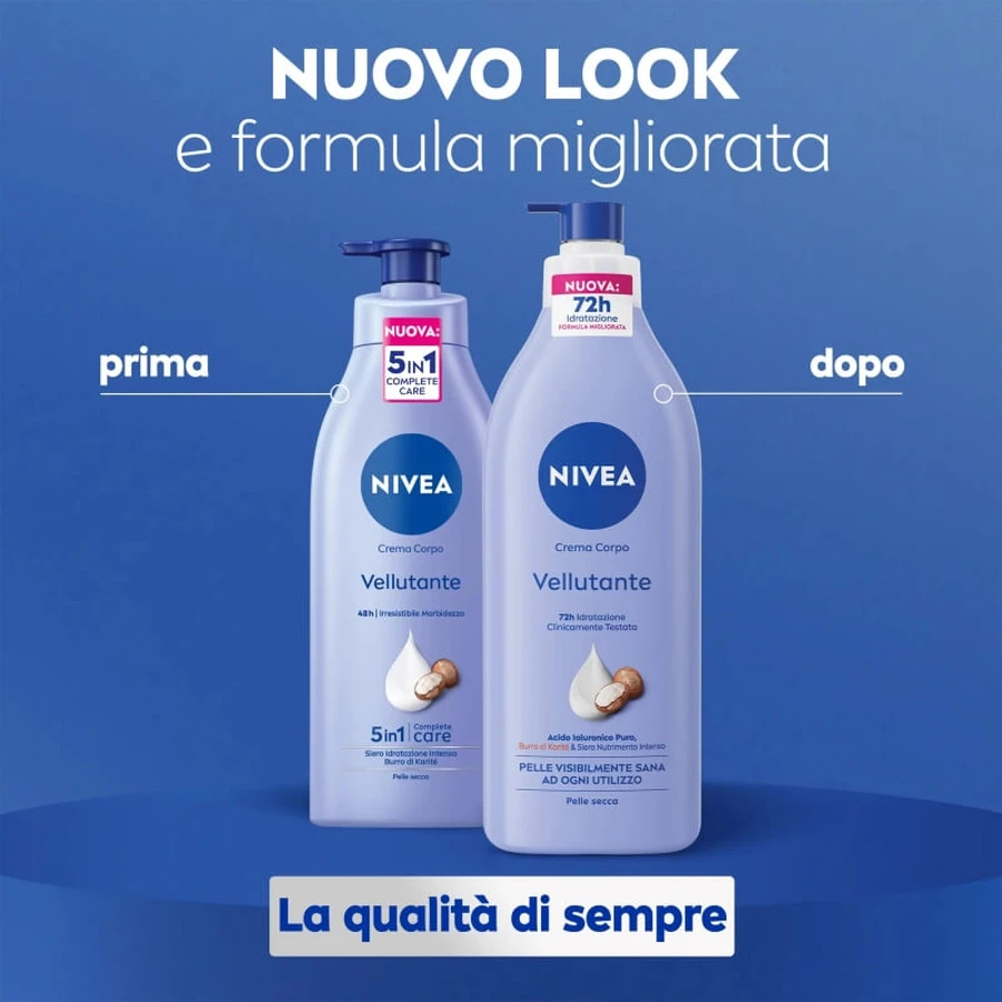 Nivea Velvety - Crème pour le corps pour peaux sèches, 500 ml