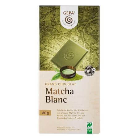 Bio Matcha Blanc weiße Schokolade, 80 g, Gepa