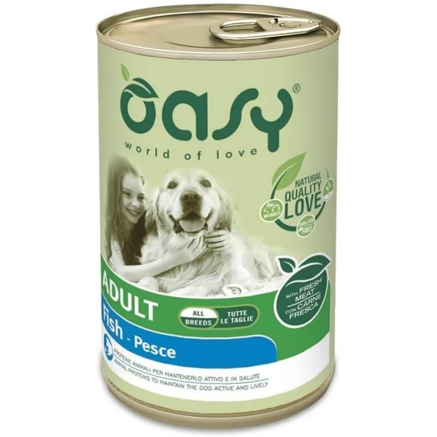 Oasy Lifestage pateu cu pește pentru câini adulți – hrană completă pentru câini adulți, 400 g