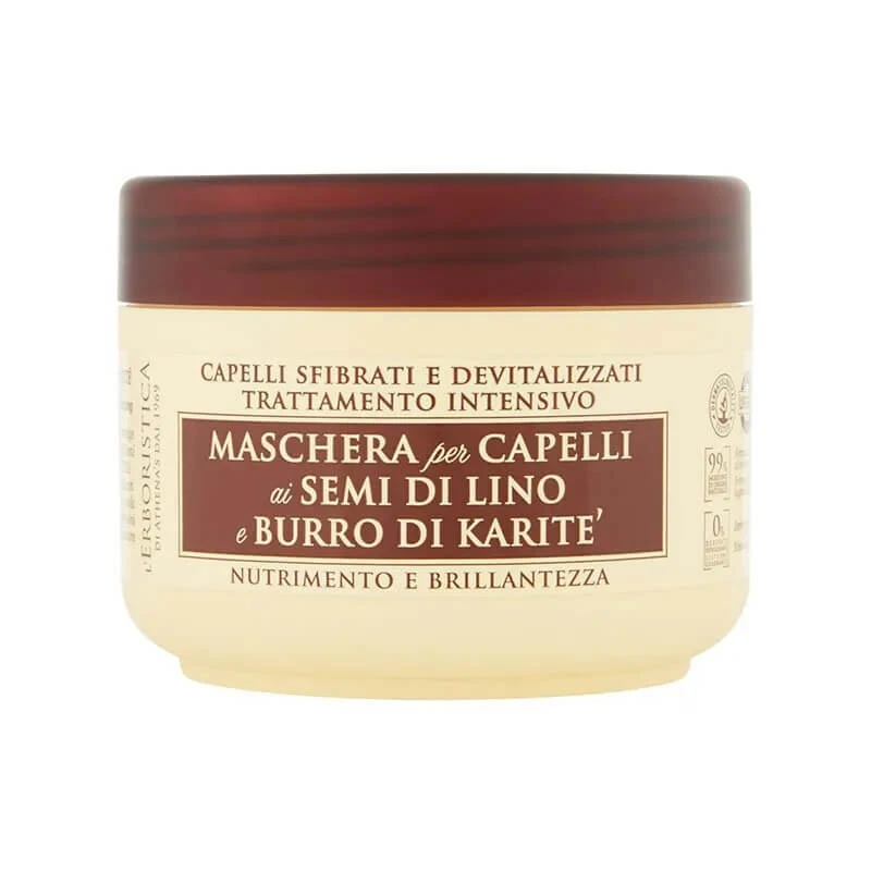 Naturheilmittel: Leinsamen und Sheabutter – Maske für strapaziertes und kraftloses Haar, 200 ml