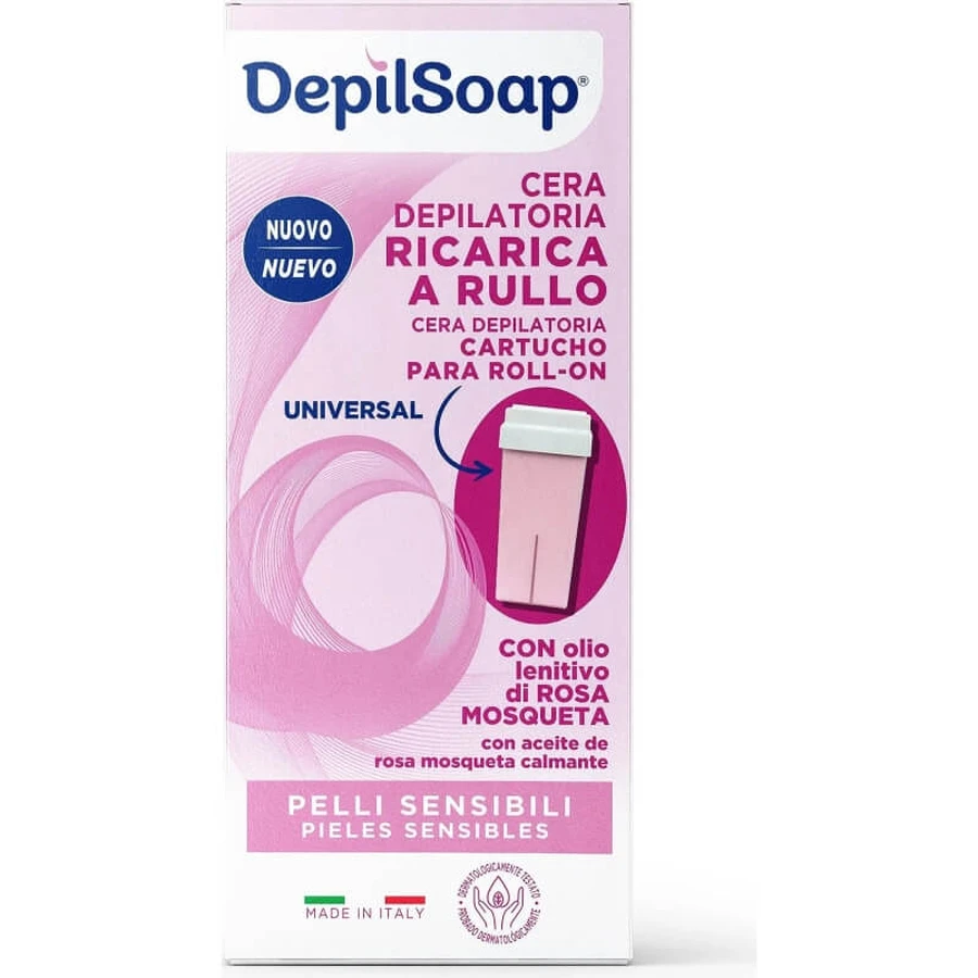 Depilsoap – Rezerve de ceară depilatoare pentru aparatul electric cu rolă, cu trandafir sălbatic și unt de shea