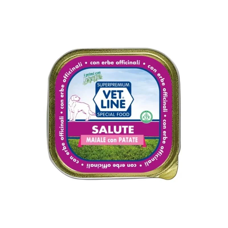 Vet Line Salute Schweinefleisch und Kartoffeln – Alleinfuttermittel für ausgewachsene Hunde, 150 g