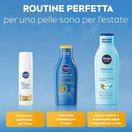 Nivea Protect &amp; Hydrate SPF 30 - Lotion solaire format voyage, 200 ml