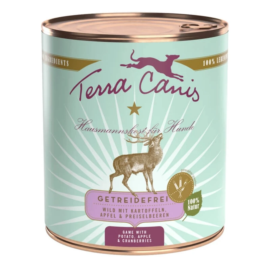 Terra canis Grain-free vânat – hrană completă pentru câini adulți, fără cereale, 800 gr