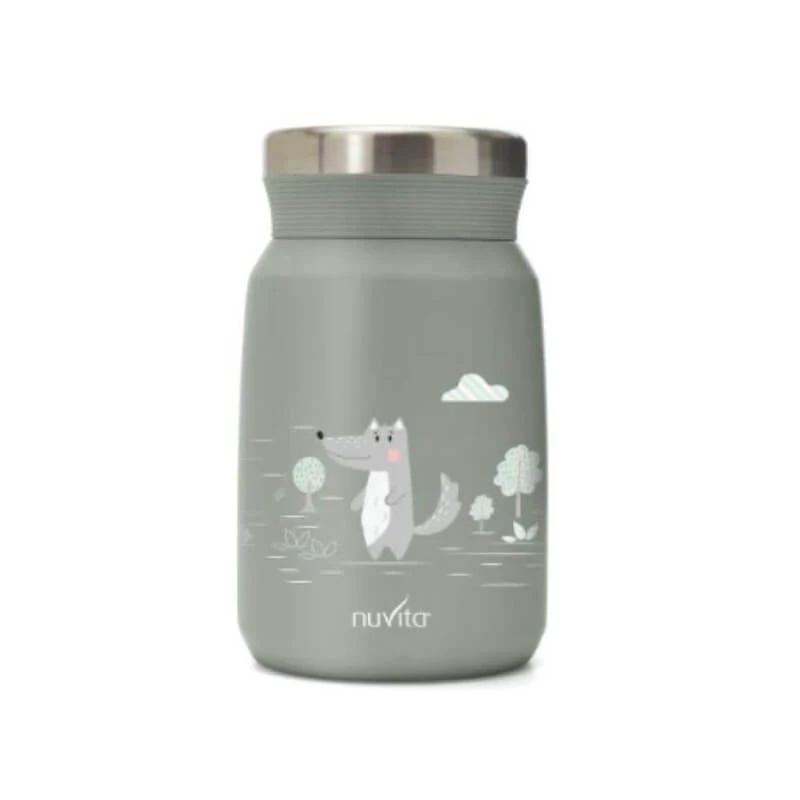 Nuvita Thermos – 500-ml-Lebensmittelbehälter aus Edelstahl in Salbeigrün