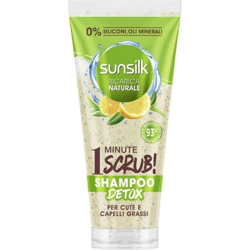 Sunsilk 1-Minute Scrub – Shampoo für fettige Kopfhaut und fettiges Haar, 200 ml