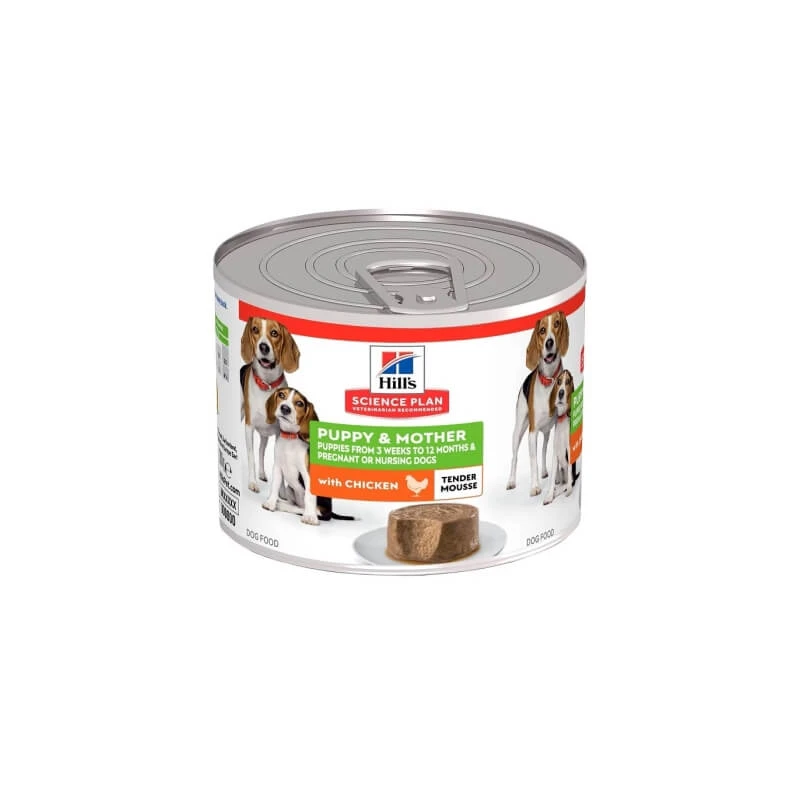 Hill's Science Plan Puppy & Mother Tender Chicken Mousse – Alleinfutter in Mousse-Form für Welpen und Muttertiere, 200 g