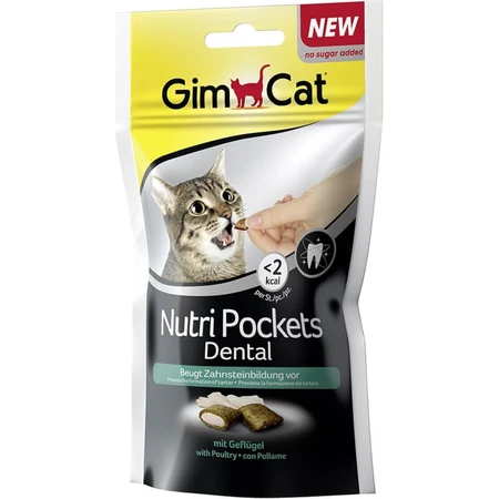 Gimborn Gimcat nutri pockets dental - mangime complementare per gatti per la salute dentale 60 gr