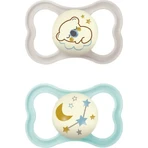 Mam Air night – 2 suzete din silicon, 6 luni+, culoare neutră