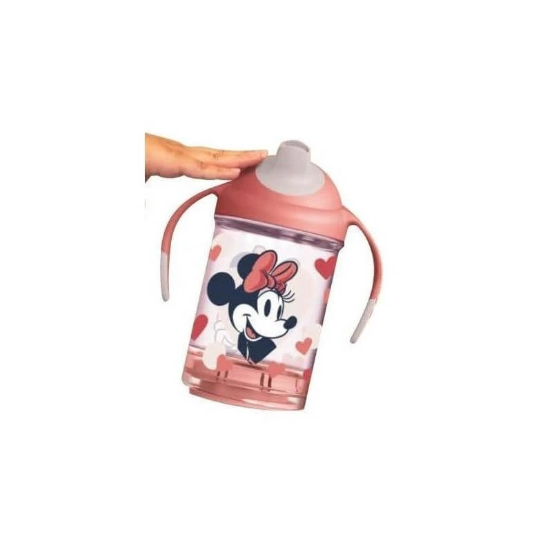 Disney Minnie Mouse – Auslaufsicherer Trinkbecher mit weichem Trinkaufsatz und ergonomischen Griffen, 240 ml