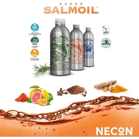 Necon Pet Food Necon Receta de salmón n.º 2 - Alimento complementario para perros y gatos, 950 ml