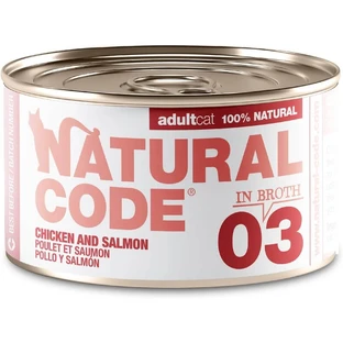 Natural Code 03 Huhn und Lachs – Ergänzungsfuttermittel für ausgewachsene Katzen, 85 g