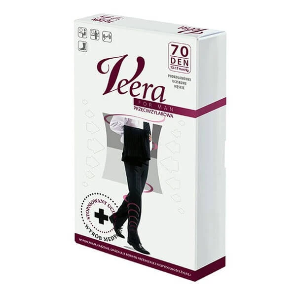 Veera For Man, Herrensocken, 70 DEN, schwarz, Größe 3/L (43–45)