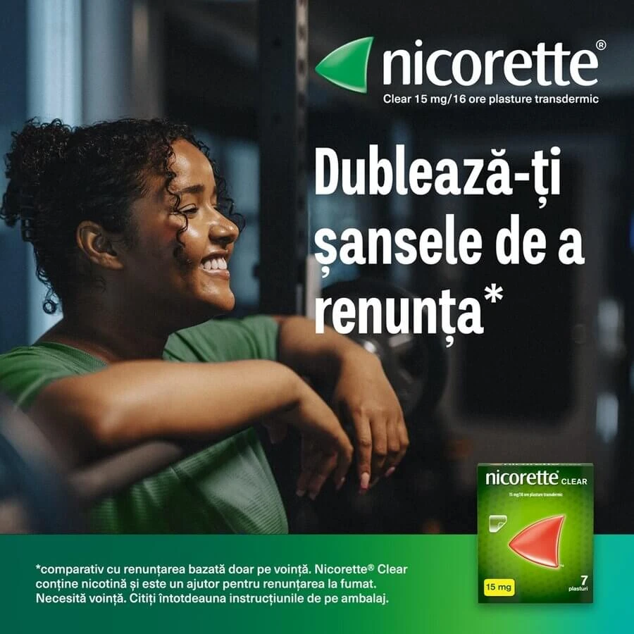 Nicorette Clear 15 mg, 2 x 7 pleisters, McNeil
