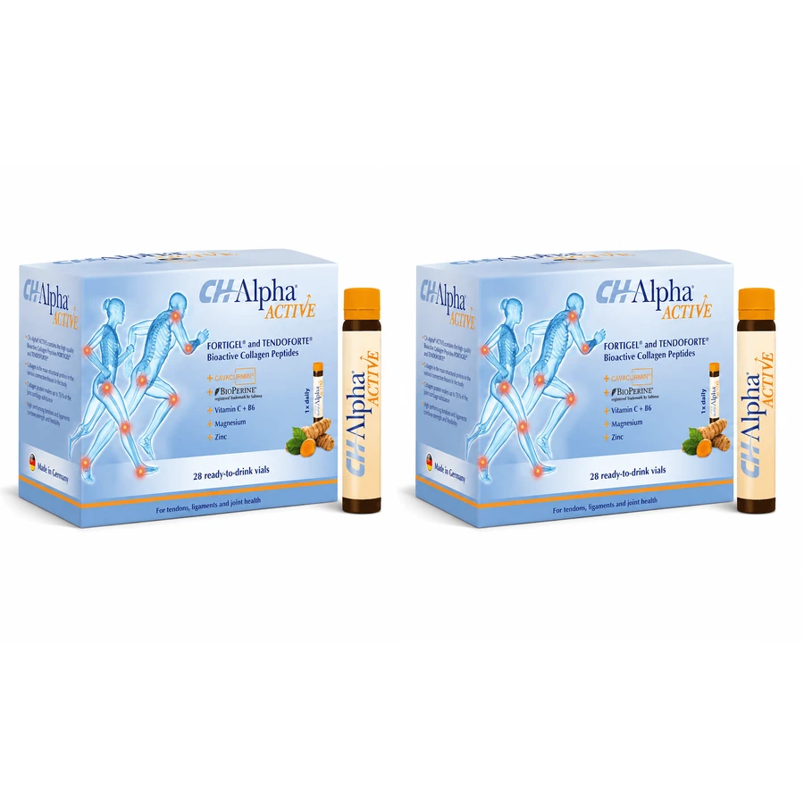 CH Alpha Active - Fórmula de colágeno 4 en 1, 2 x 28 viales orales, Gelita Health