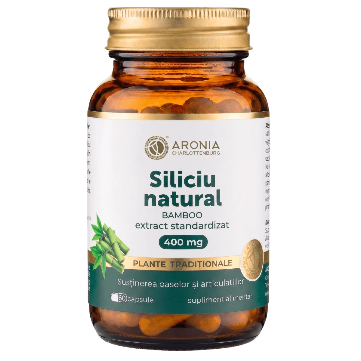 Natürliches Silizium 400 mg – 60 Kapseln mit standardisiertem Extrakt aus jungen Bambussprossen, für Knochen, Gelenke und Bewegungsfreiheit |