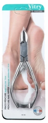Vitry Fußpflege-Pediküre-Zange für starke Nägel, Edelstahl, 14 cm