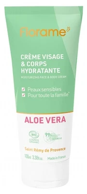 Florame Bio-Aloe-Vera-Feuchtigkeitscreme für Gesicht und Körper, 100 ml