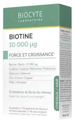 Biocyte Biotin 10.000 µg – Kraft und Wachstum, 45 Kapseln