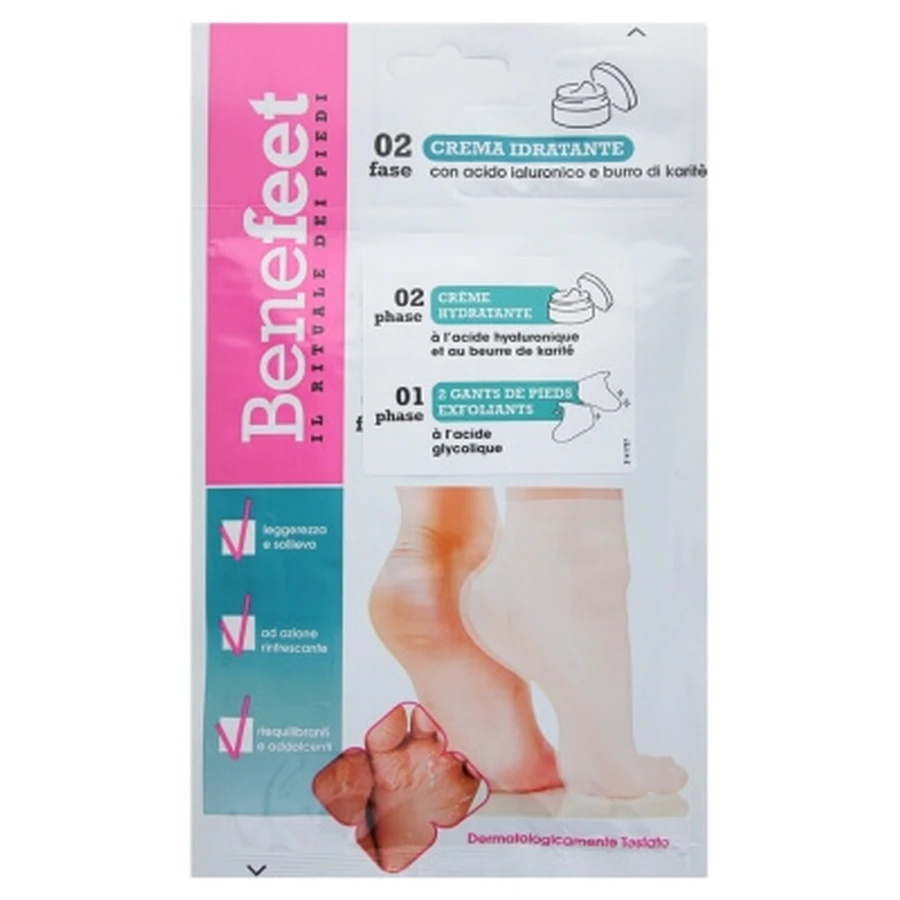 BioGenya Benefeet 2 Gants de Pieds Exfoliants + Crème Hydratante