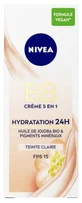 Nivea 5-in-1 BB-Creme, 24-Stunden-Feuchtigkeitspflege, LSF 15, 50 ml