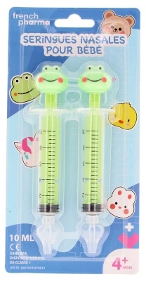Französische Nasenspritzen für Babys ab 4 Monaten, Frosch-Design, 2 x 10 ml