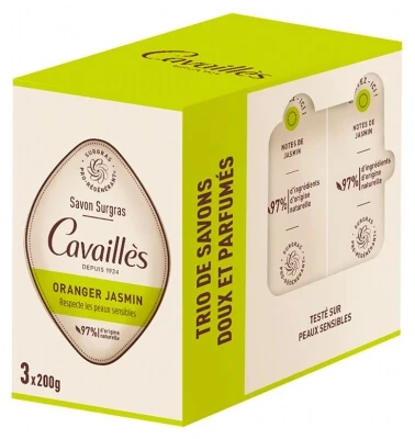 Cavaillès Feuchtigkeitsseife mit Orange und Jasmin, 3 x 200 g