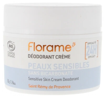 Florame 24-Stunden-Creme-Deodorant für empfindliche Haut, Bio, 50 g
