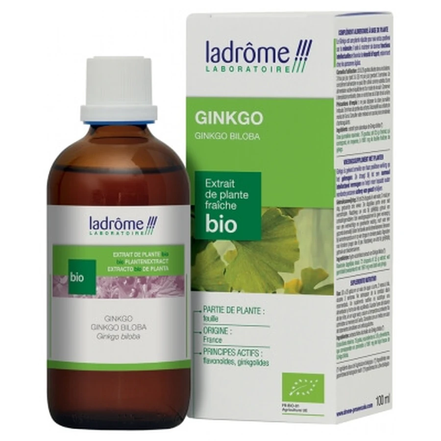 Ladrôme Extract din plantă proaspătă ecologică de ginkgo 100 ml