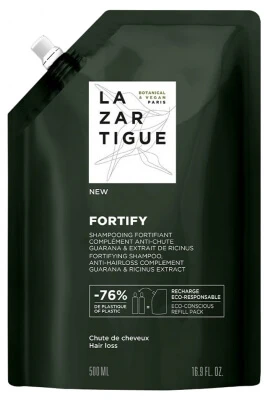 Lazartigue Fortify Kräftigendes Shampoo mit Formel gegen Haarausfall, Eco-Refill, 500 ml
