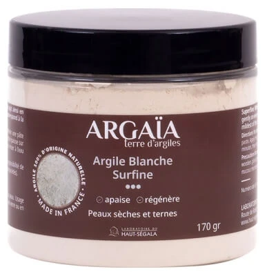 Argaïa Feines weißes Tonpulver, 170 g