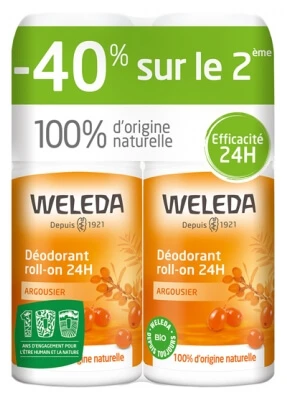 Weleda Sanddorn 24-Stunden-Deo-Roll-on, 2er-Pack (je 50 ml)
