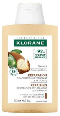 Klorane Repair Cica-Shampoo: Regenerierend & gegen Haarbruch mit Cupuaçu, 200 ml