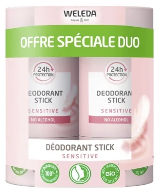 Weleda Sensitive Deodorant-Stick, 2er-Pack (je 50 g)