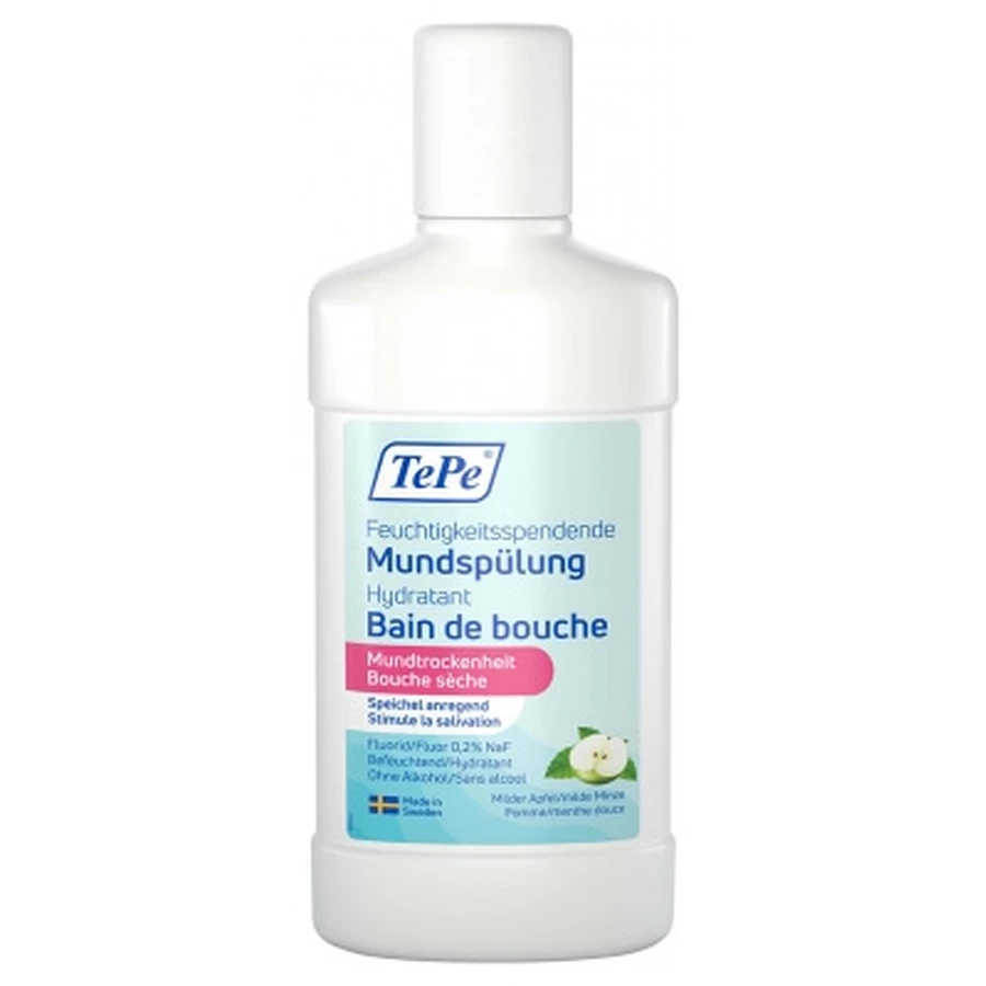 TePe Moisturizing Mouthwash for Dry Mouth, Apple and Mint, 500 ml