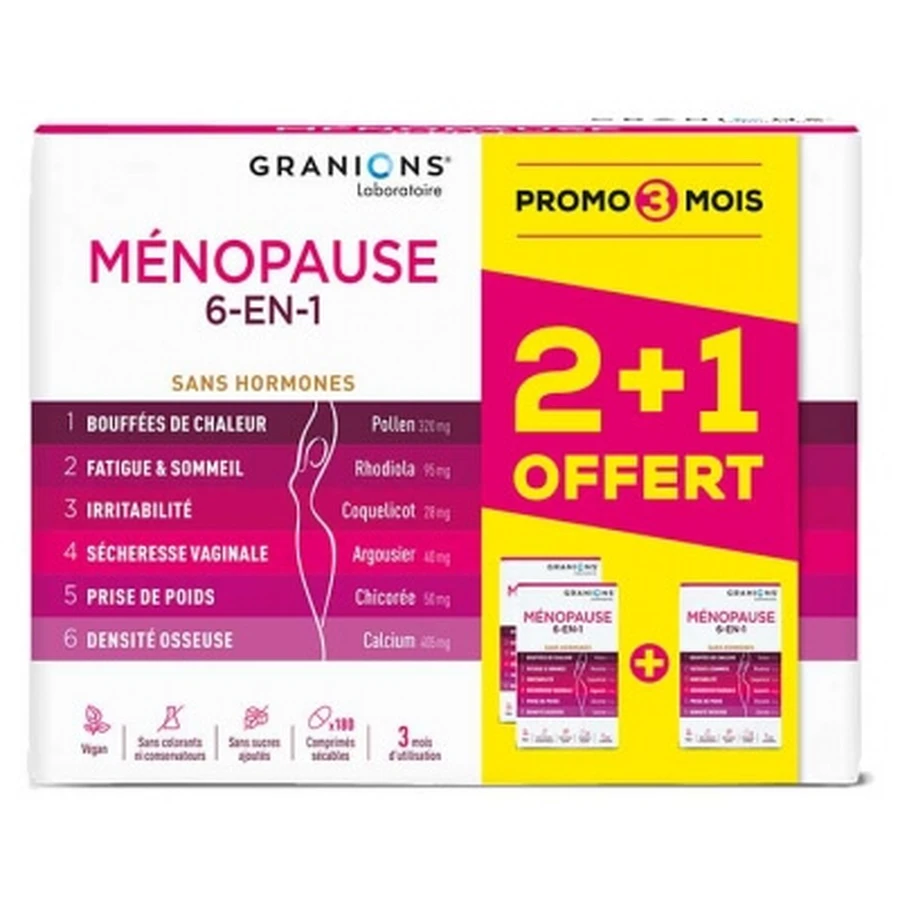 Granions Menopause 6 w 1, 180 tabletek — oferta specjalna: ceny i cechy